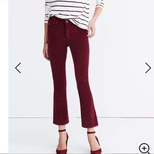 Madewell Jeans Cali Demi-Boot Burgundy Velvet